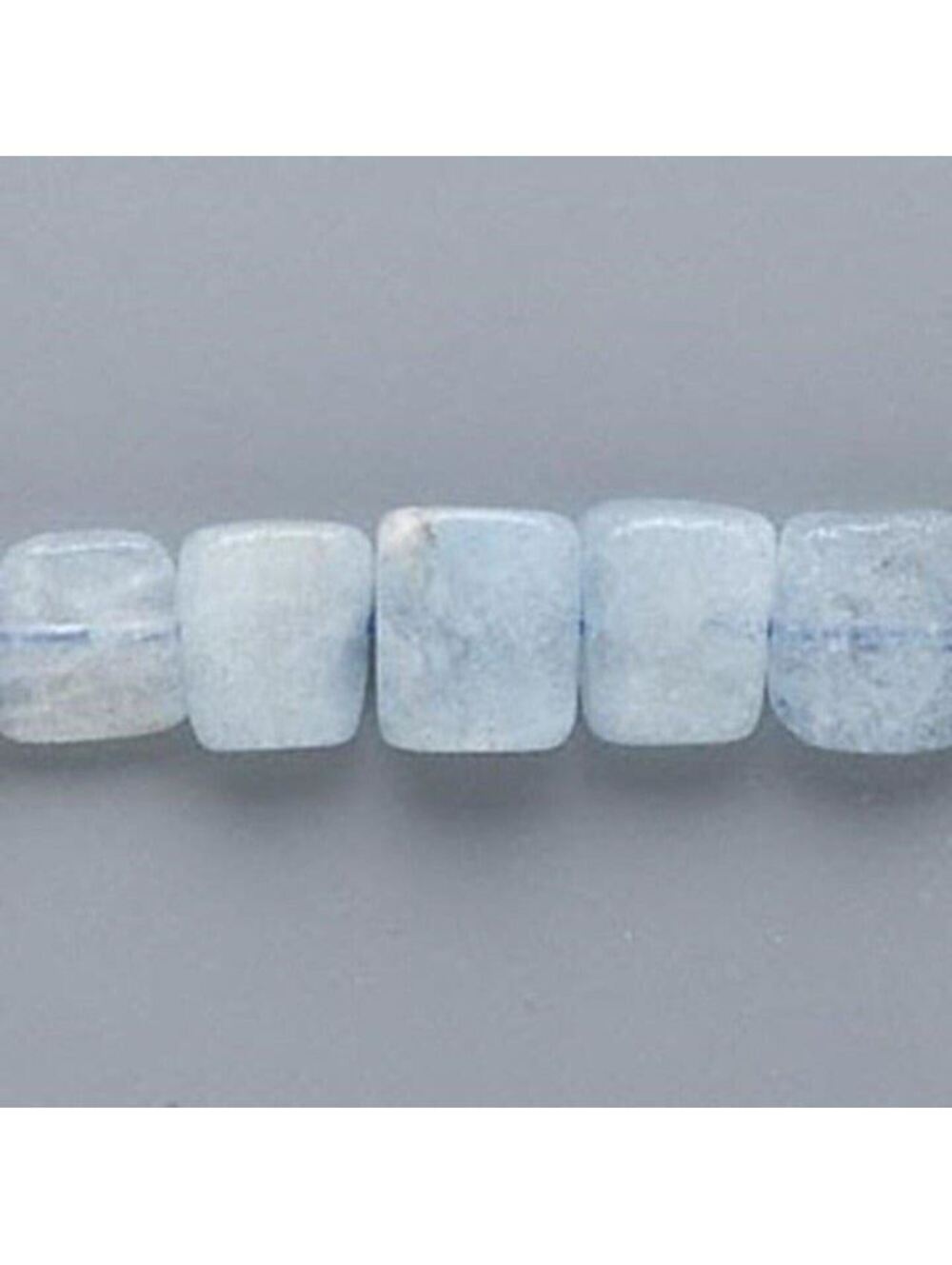 Full Strand Blue Aquamarine Hand Cut Gemstone Beads Irregular Flat Rectangle